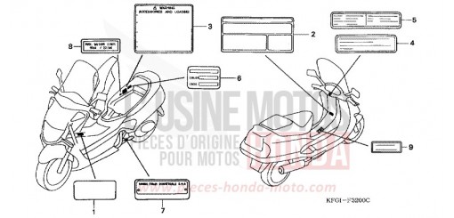 CAUTION LABEL FES250Y de 2000